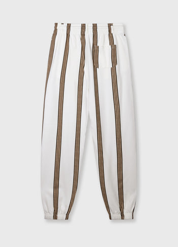 mid jogger stripes | ecru