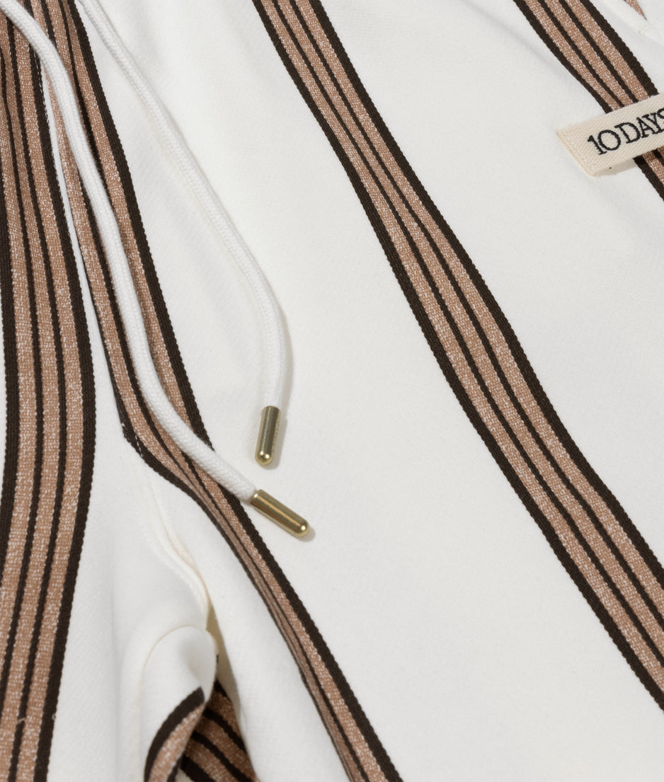 mid jogger stripes | ecru