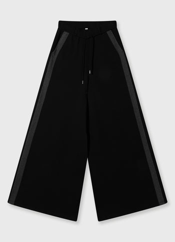super wide leg jogger | black