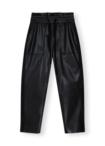 leatherlook side panel jogger | black