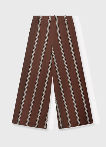 wide leg jogger stripes | deep brown