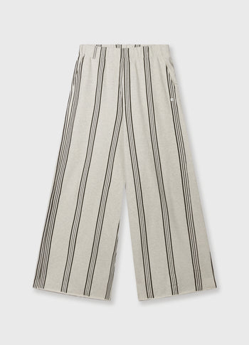 wide leg jogger stripes | soft white melee
