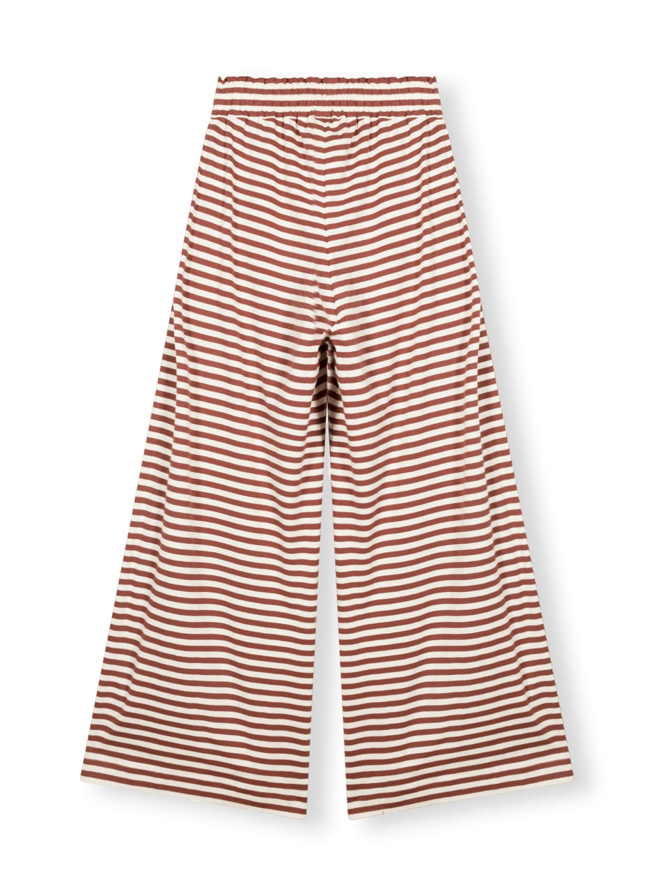 wide leg pants stripe | warm white/burgundy