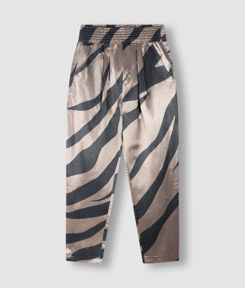 satin pants zebra | warm taupe