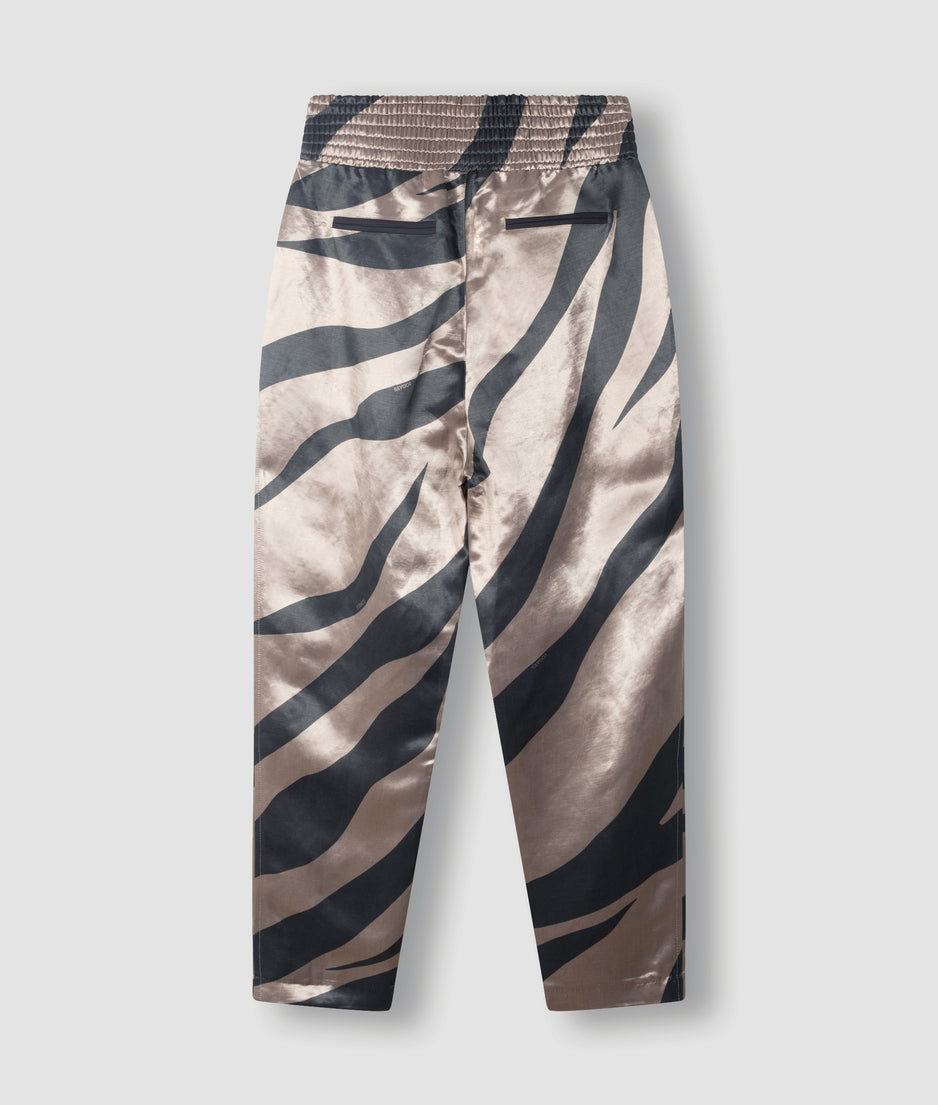 satin pants zebra | warm taupe