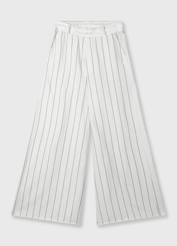 wide jogger pinstripe | ecru
