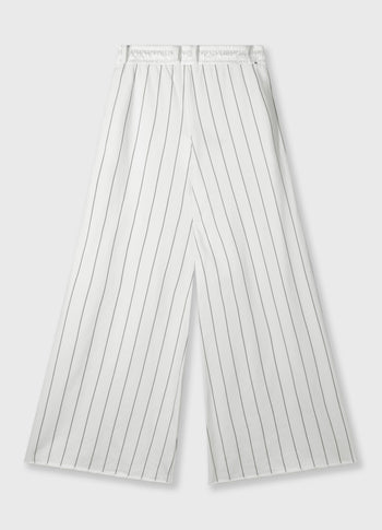 wide jogger pinstripe | ecru
