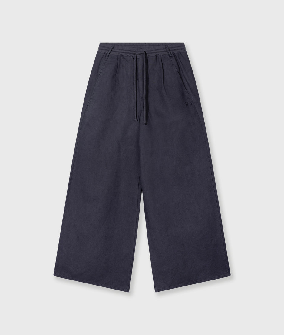 cotton linen pants | steel blue