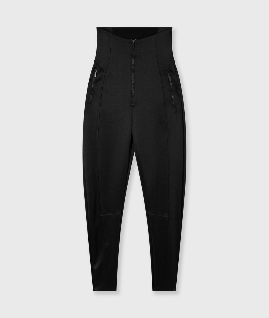 high waist pants scuba | black