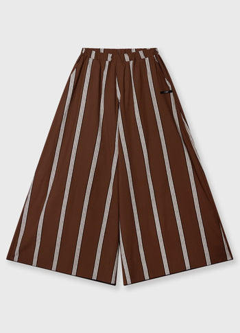 wide leg pants stripes | deep brown