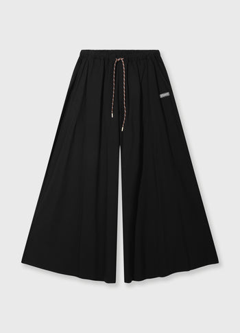 wide pants poplin | black