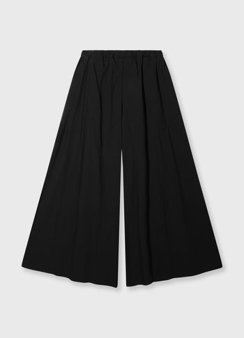 wide pants poplin | black