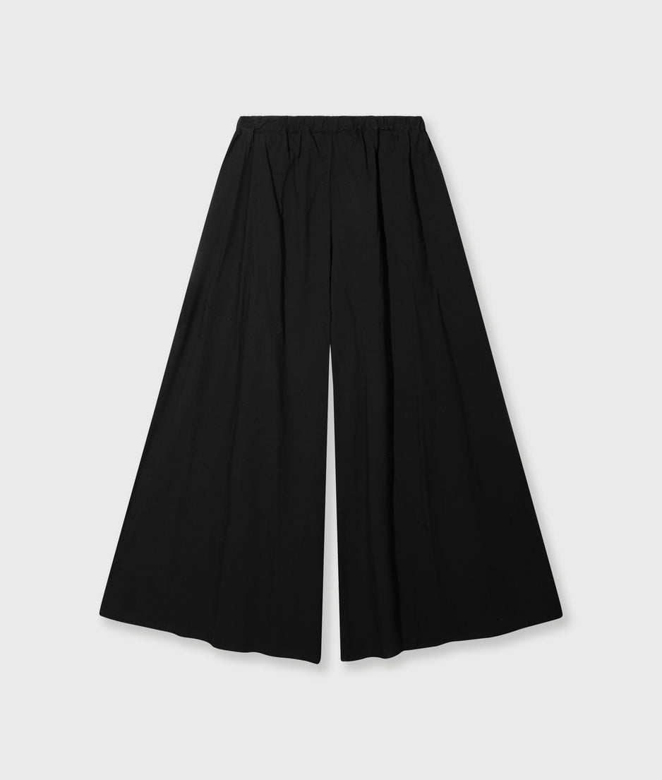 wide pants poplin | black