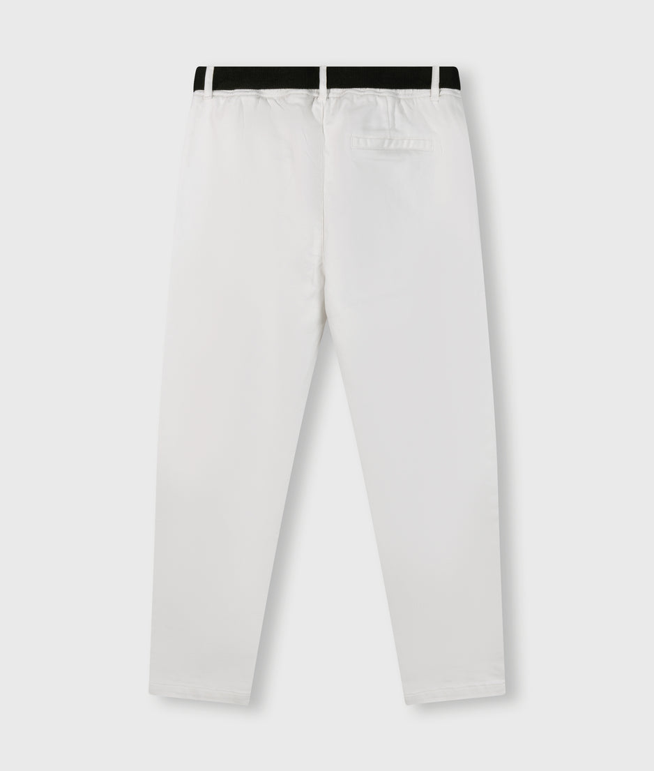 belted pants jog denim | ecru