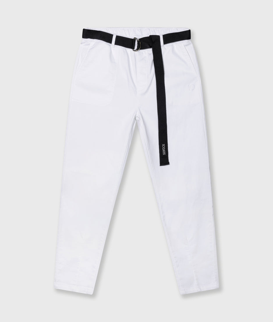 belted pants | optic white