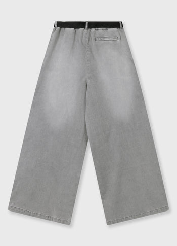 wide pants jog | grey wash denim