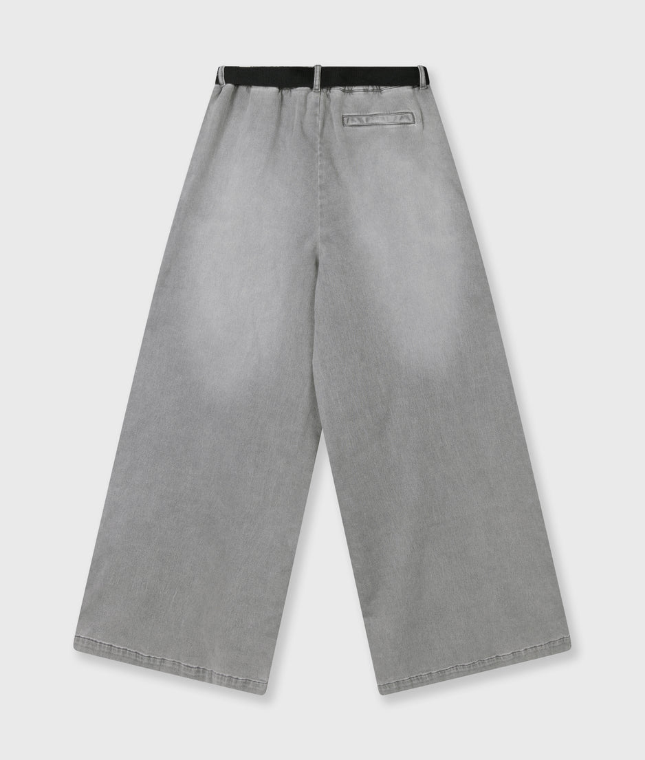 wide pants jog | grey wash denim