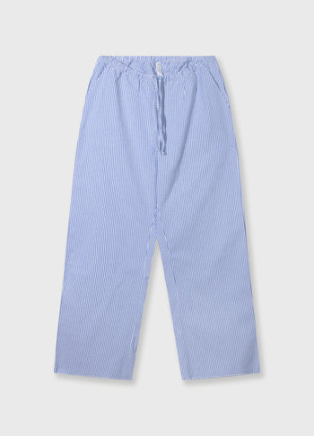 cotton pants stripes | white/steel blue