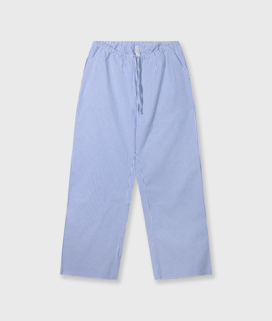 cotton pants stripes | white/steel blue