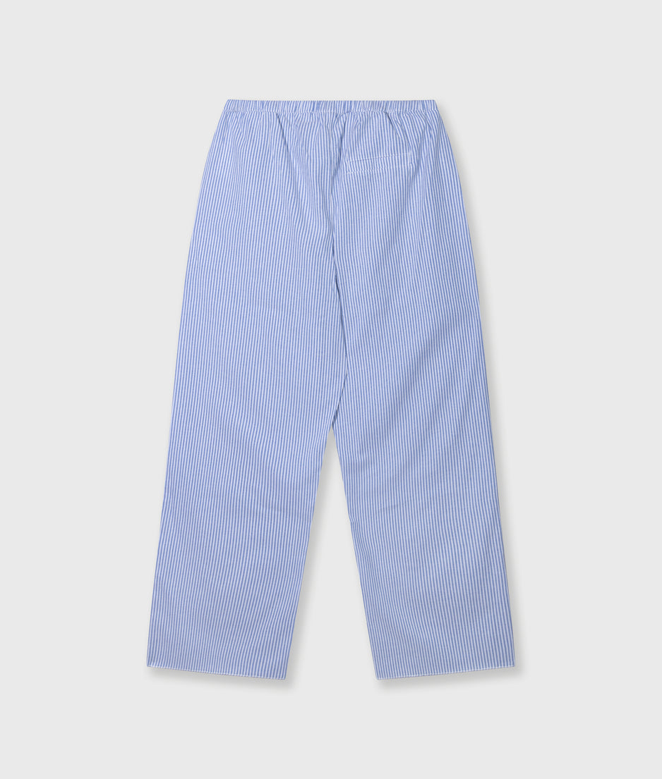 cotton pants stripes | white/steel blue