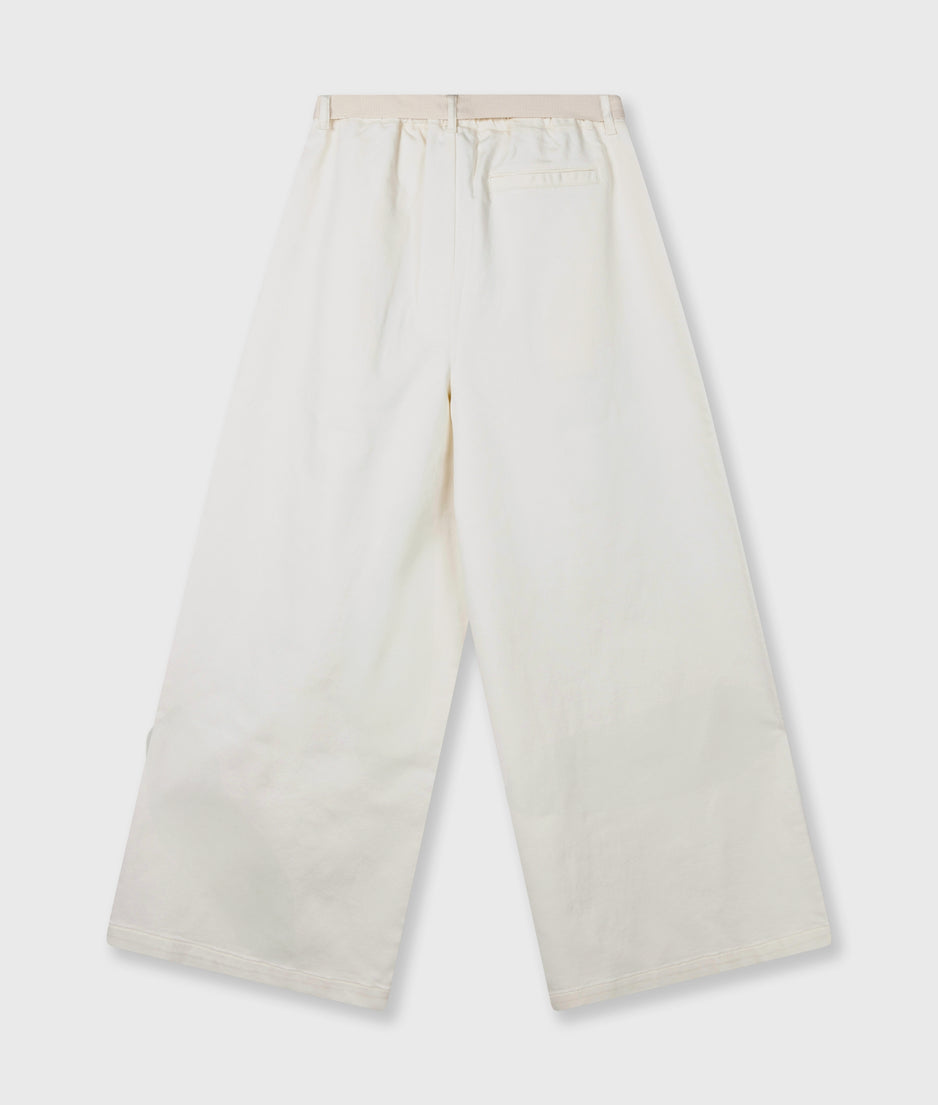 wide pants jog twill | pearl