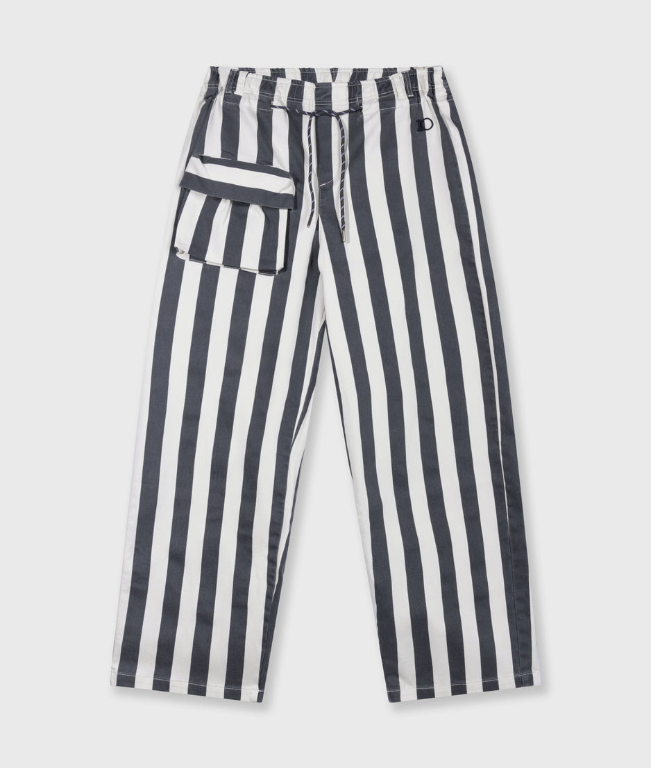 straight leg pants stripes | ecru/steel blue