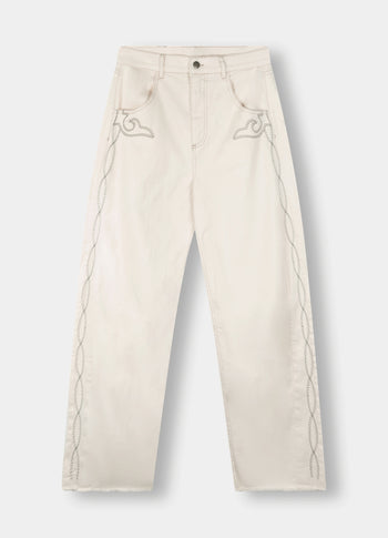 horse riding twill pants | ecru
