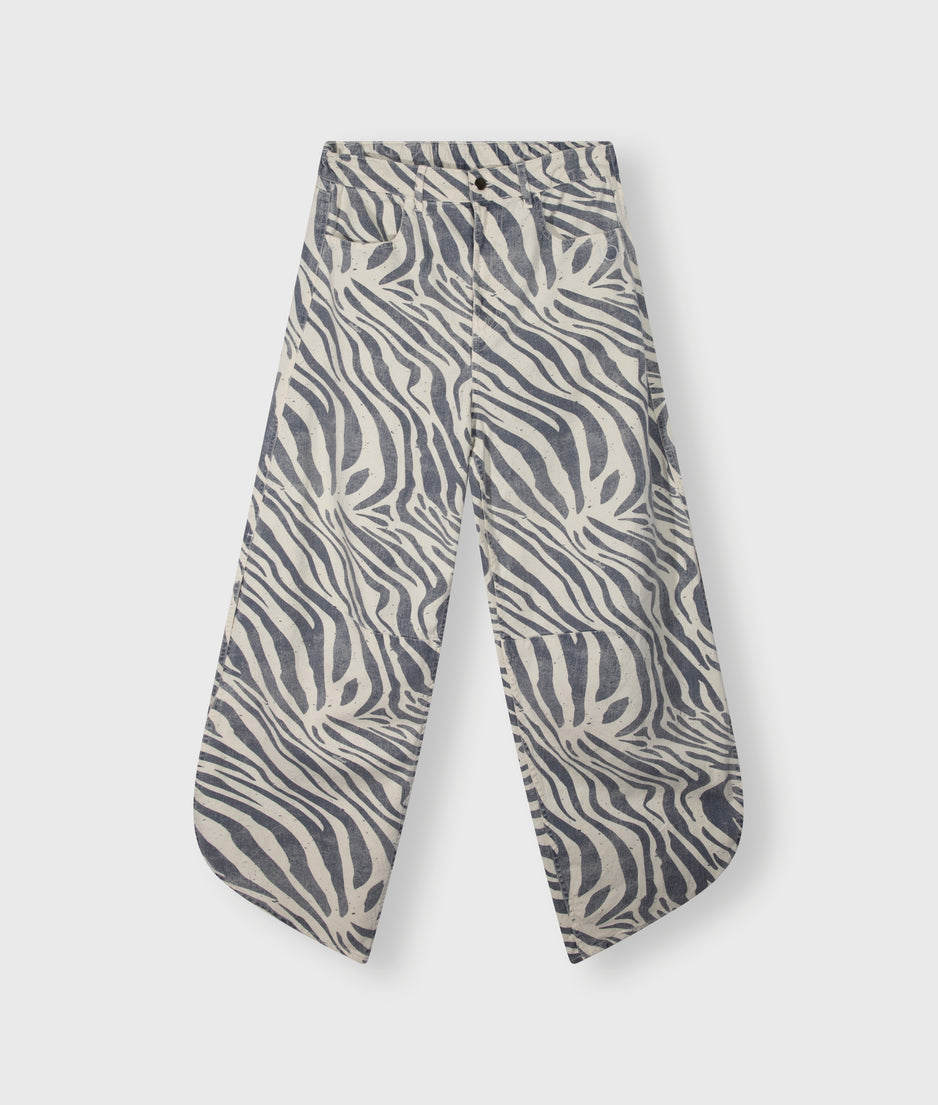 western pants zebra | light vanilla