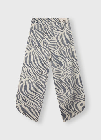 western pants zebra | light vanilla