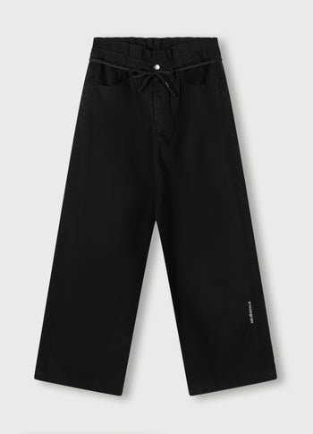 paperbag wide leg pants | black