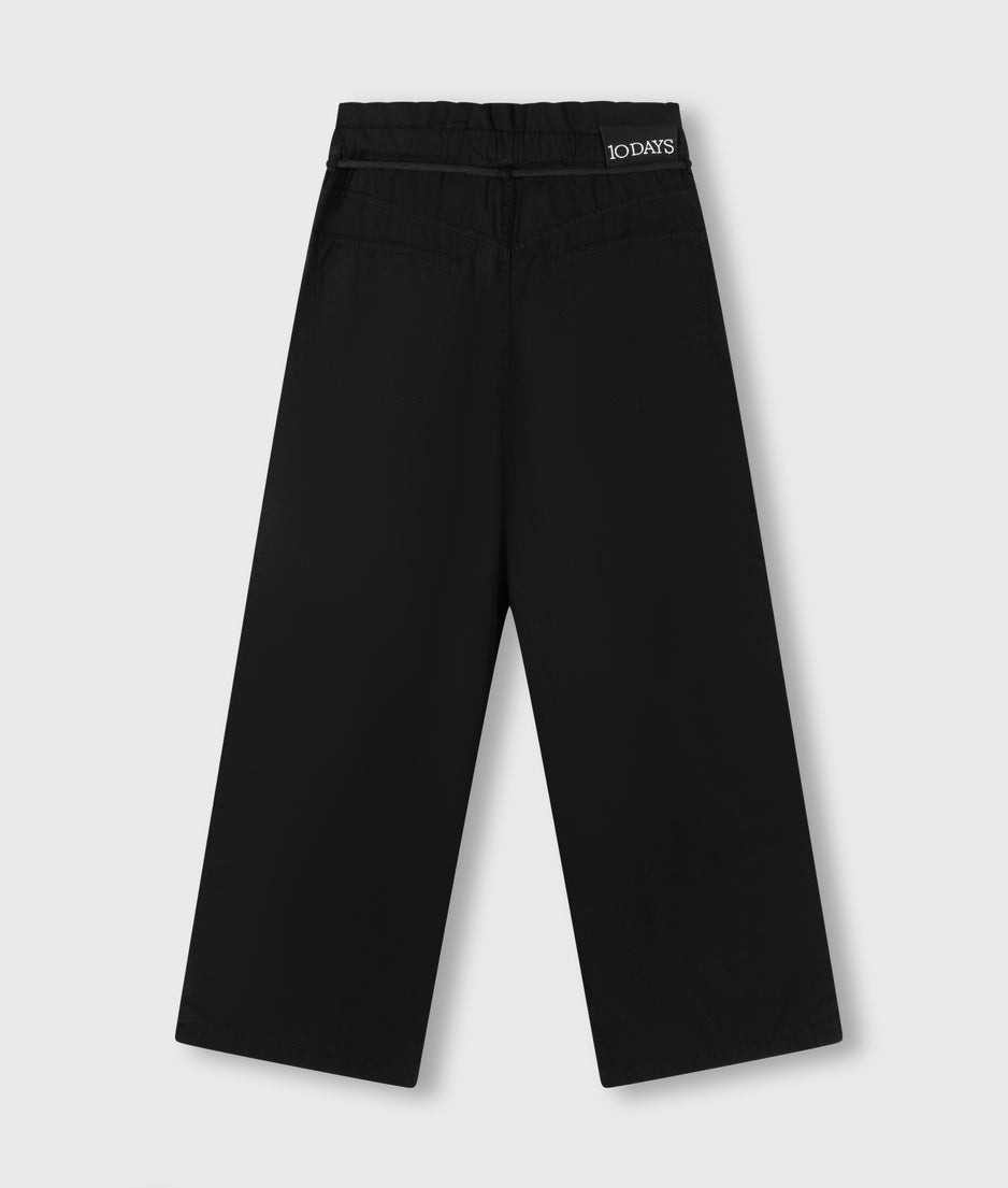 paperbag wide leg pants | black