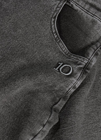 wide pants jog denim | black