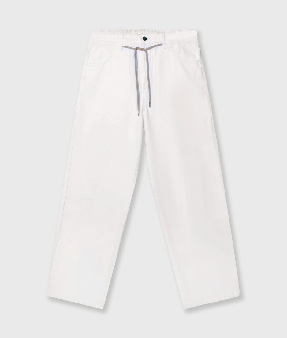 straight leg pants twill | optic white