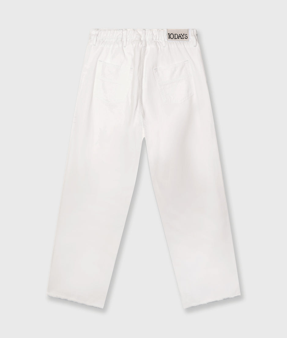 straight leg pants twill | optic white