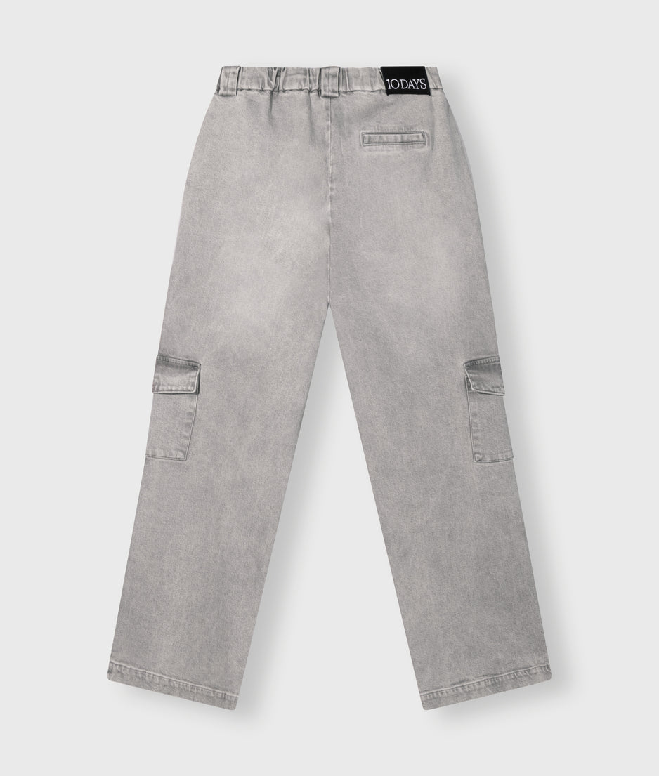 cargo pants flowy denim | grey wash