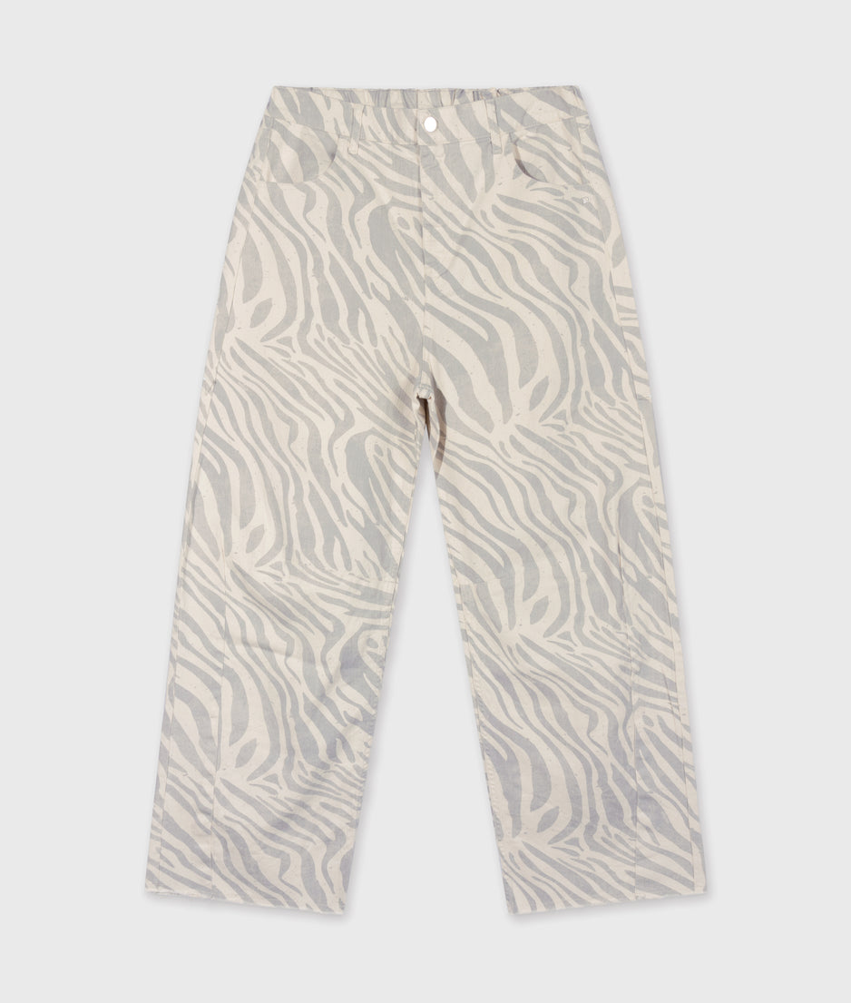 Western Hose mit Zebraprint | ecru