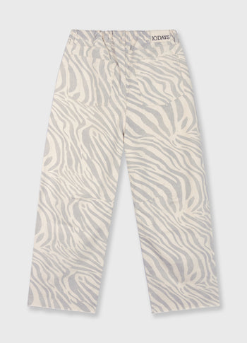 Western Hose mit Zebraprint | ecru