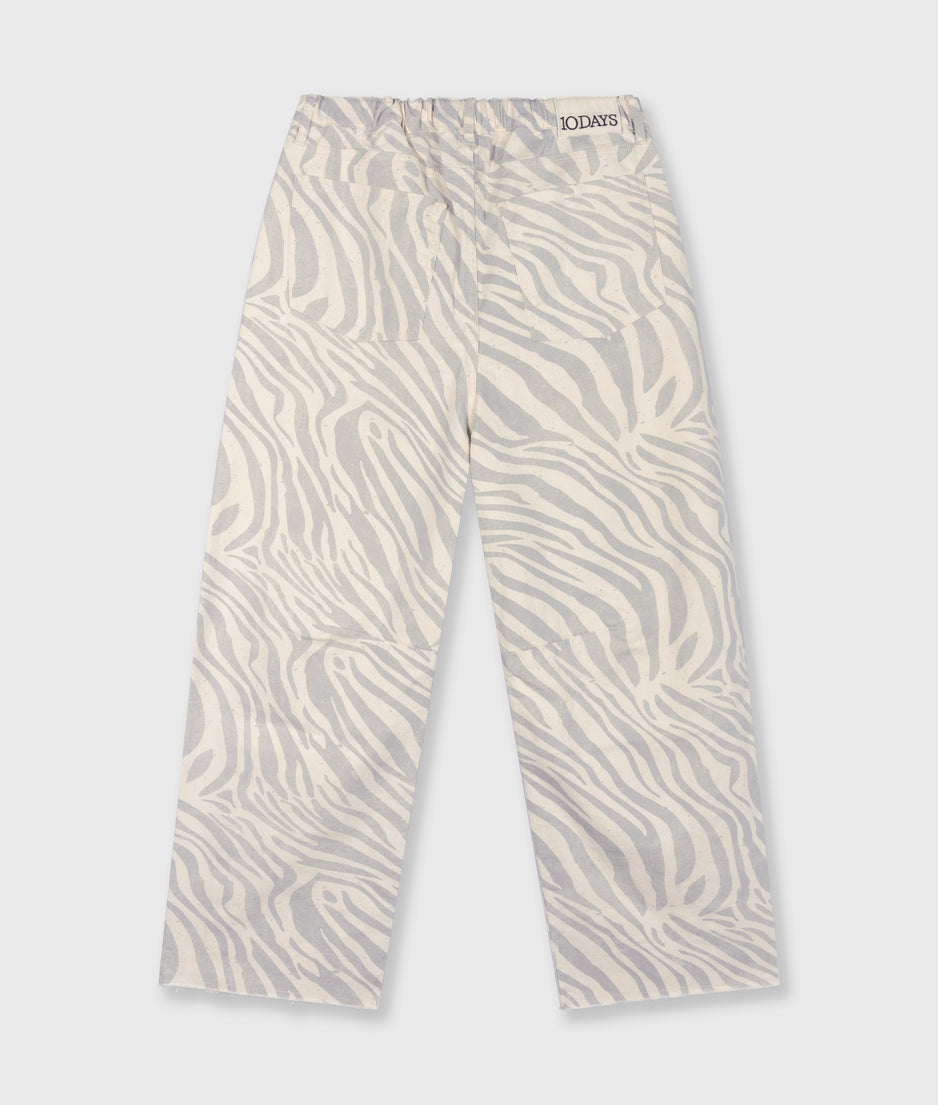 Western Hose mit Zebraprint | ecru