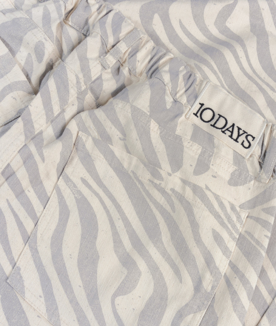 Western Hose mit Zebraprint | ecru