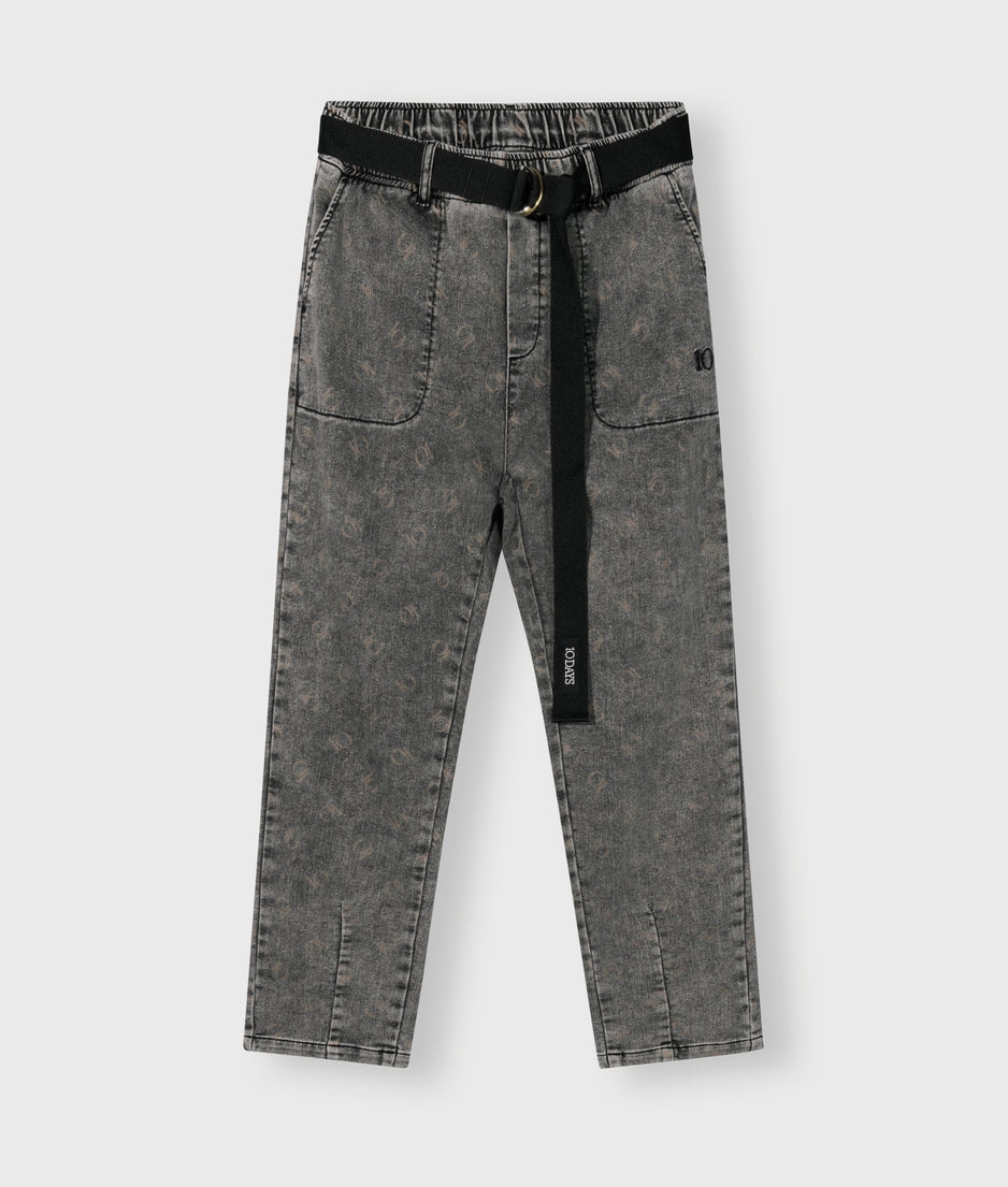 belted pants monogram | black