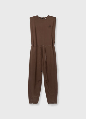 fleece jumpsuit | dark truffle