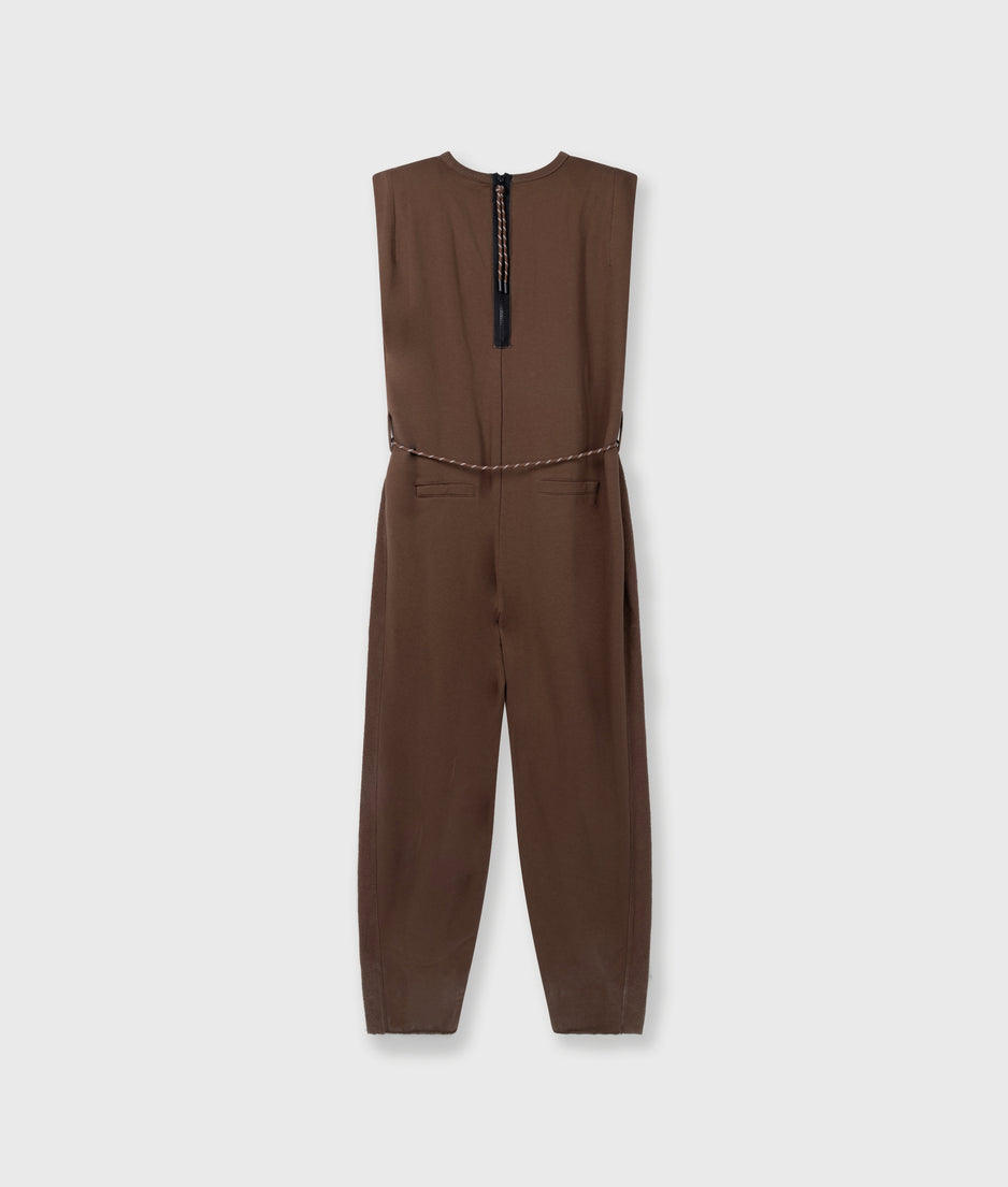 fleece jumpsuit | dark truffle