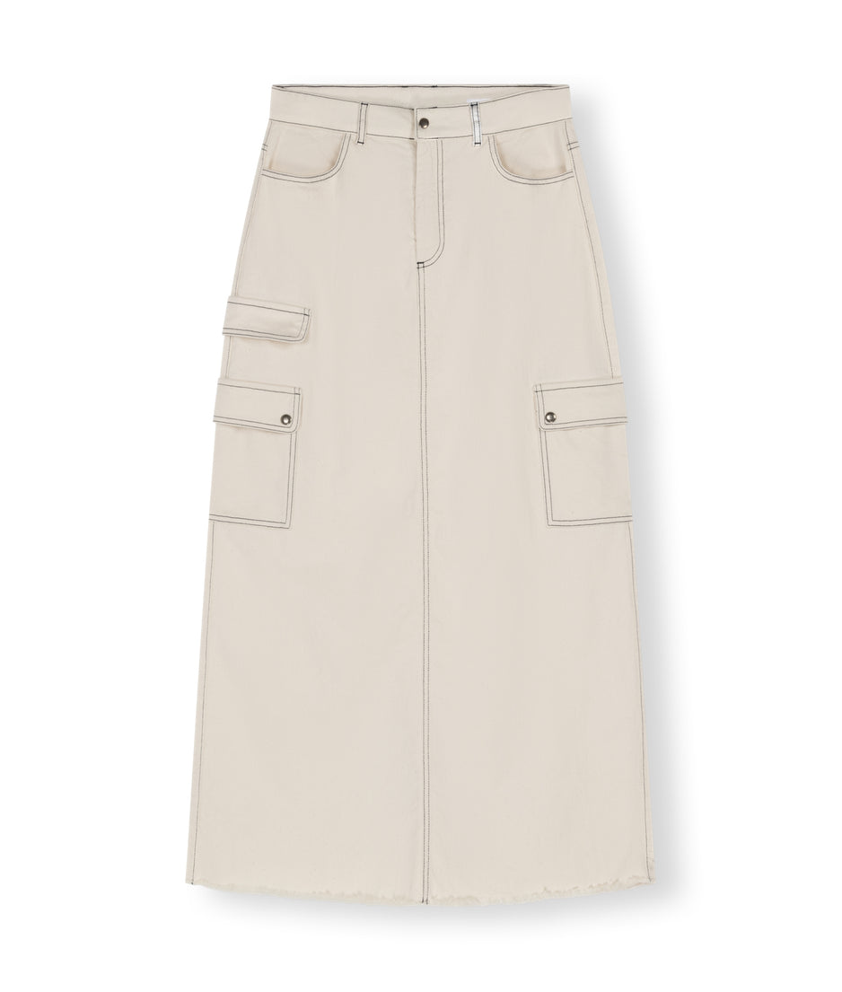 slub twill skirt | ecru
