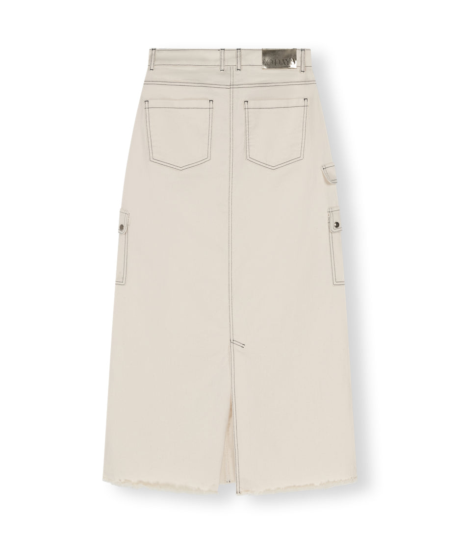 slub twill skirt | ecru