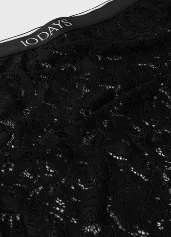 lace midi skirt | black