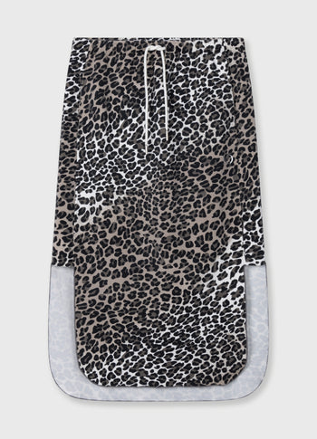 soft scuba skirt leopard | ecru