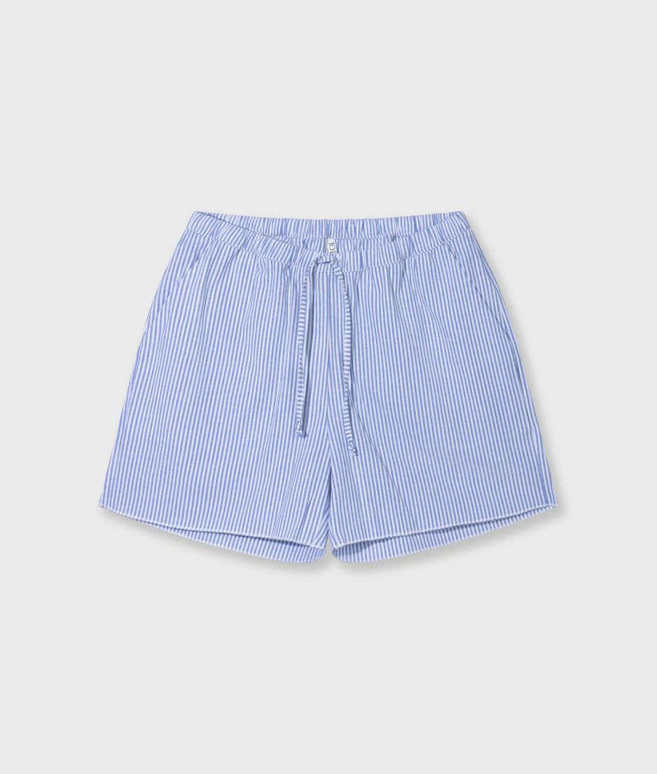 cotton shorts stripes | white/steel blue