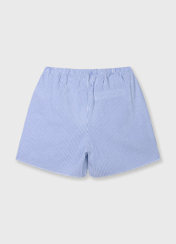 cotton shorts stripes | white/steel blue