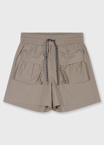 crinkle utility shorts | fog