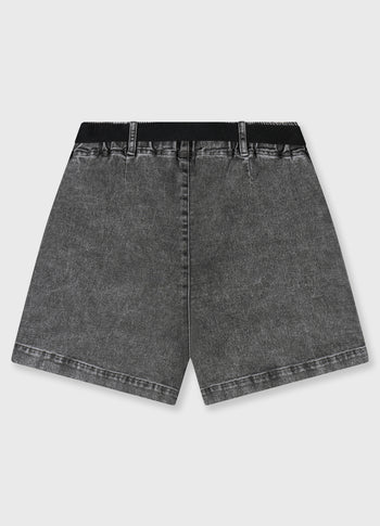 utility shorts jog denim | black